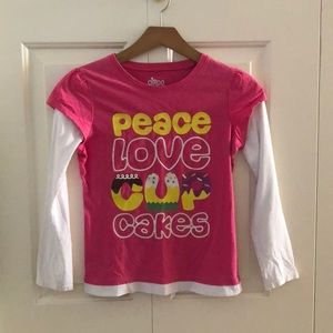 Kids (Large) Long Sleeve - Peace, Love, Cupcakes
